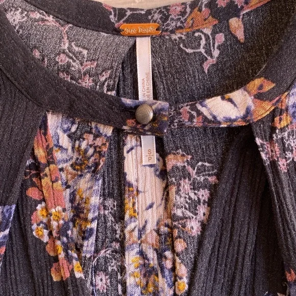 Free People S  Tree Swing Tank Top Tunic Dress Sleeveless Keyhole Raven Black. - Picture 6 of 15